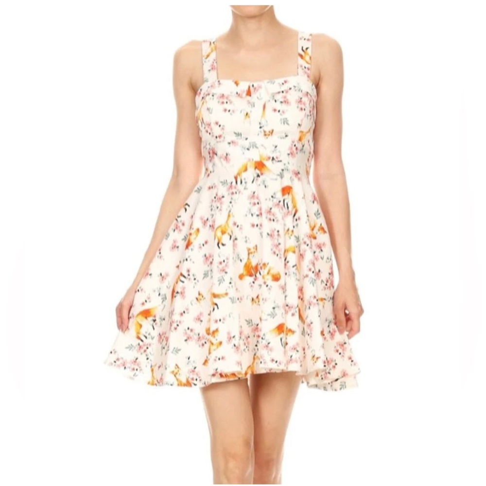 EVA ROSE FOX PRINT- FIT AND FLARE Dress